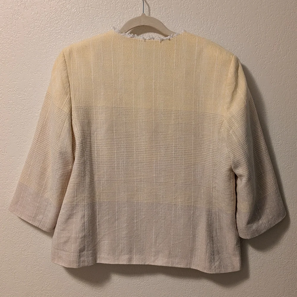 Alfred Dunner Butter Yellow Collarless Blazer - Picture 4 of 6